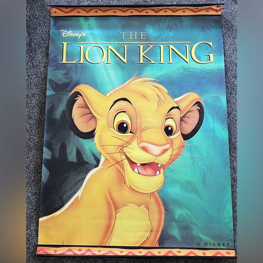 Disney Lion King Vintage 1995 2-Sided Vinyl Store Display Banner - Approx 34x57